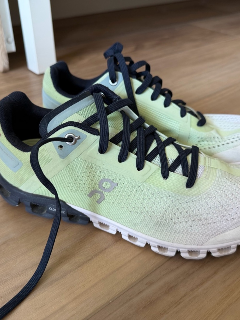 On Running Lime Green and Black Women's Running Sneakers - Picture 2 of 3